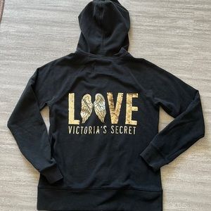 Victoria’s Secret PINK zip up sweat jacket with sequin Angel wings. Size medium.